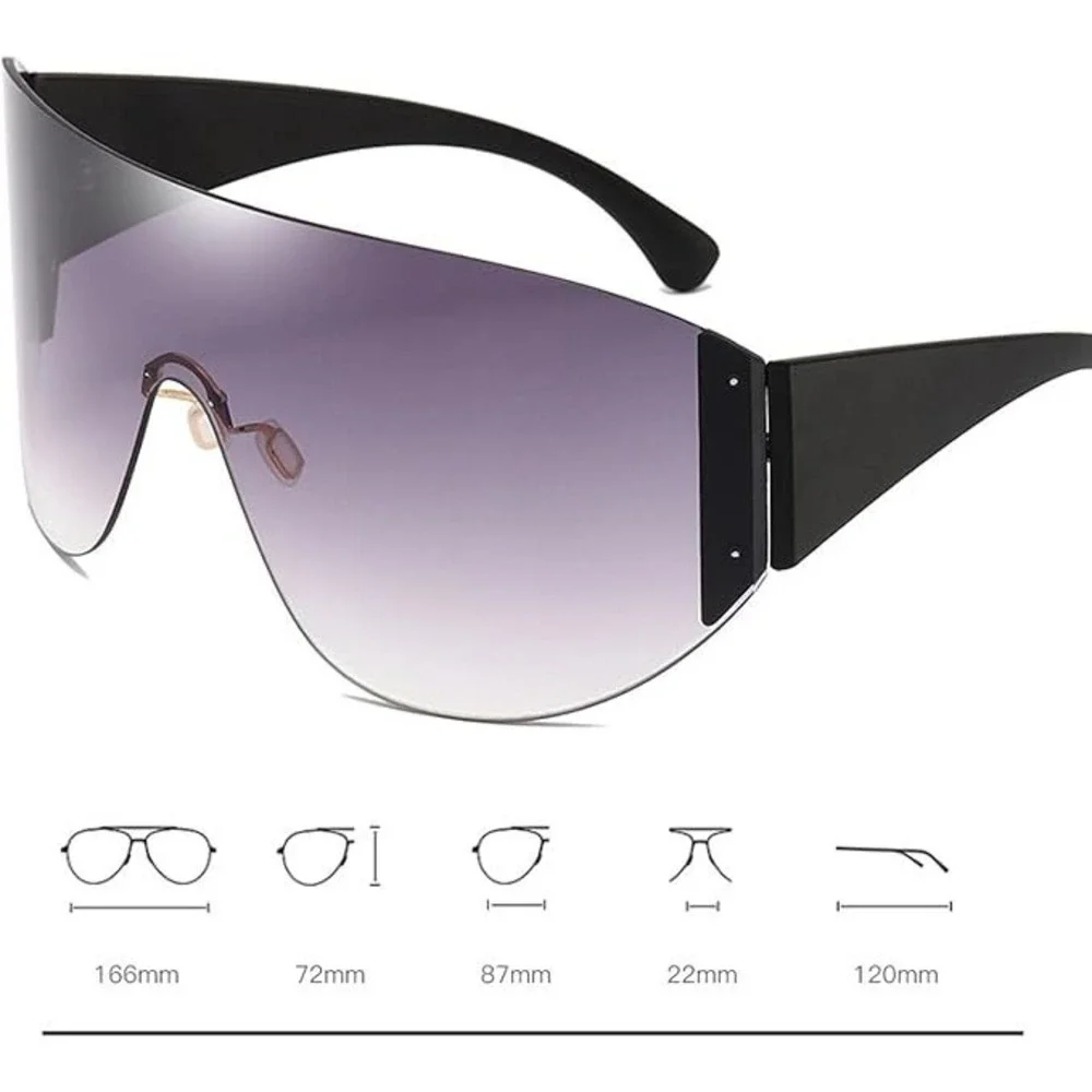 Shield Sunglasses Visor One Piece Lens Oversized Fashion Sporty Sun Glasses‎ New